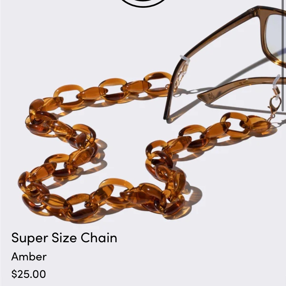 Eye Glasses Chain (or mask chain) The Book Club Crystal Amber glasses Chain